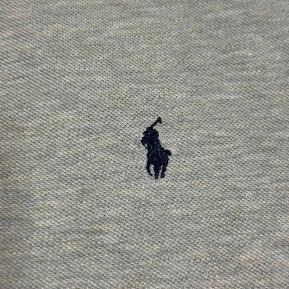 Vintage Polo Ralph Lauren Men's Large Heather Gray Polo Shirt Navy Pony 90s